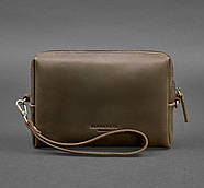 Шкіряна косметичка-несесер (темно-коричнева) шкіра Crazy Horse, фото 3