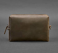 Шкіряна косметичка-несесер (темно-коричнева) шкіра Crazy Horse, фото 4