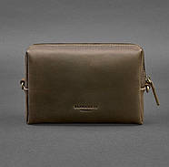 Шкіряна косметичка-несесер (темно-коричнева) шкіра Crazy Horse, фото 5