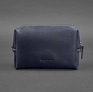 Шкіряна косметичка-несесер (темно-синя) шкіра Crazy Horse, фото 4