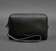 Шкіряна косметичка-несесер (чорна) шкіра Krast, фото 2