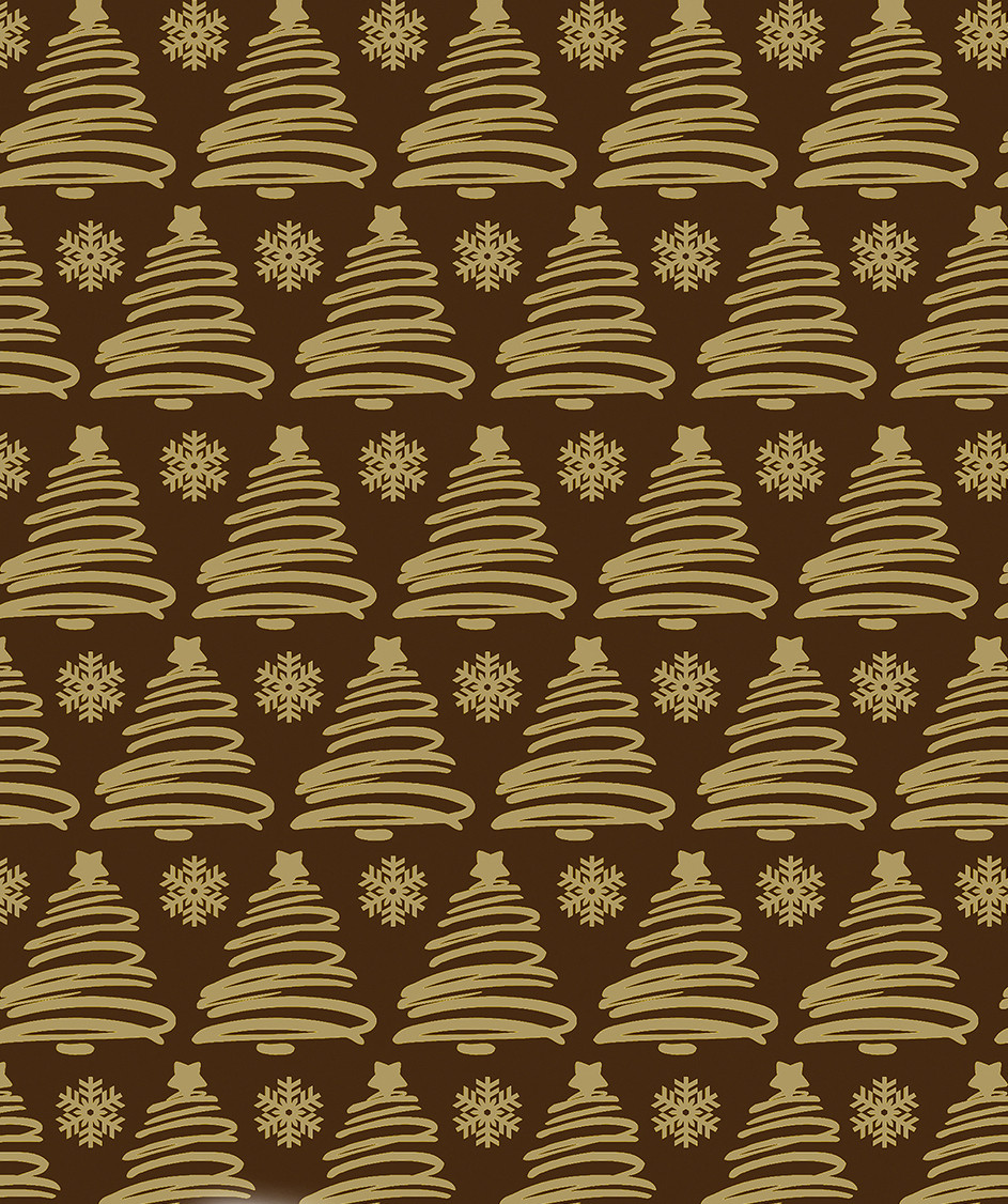 Новорічний папір для подарунків 70*100 см / Ялинки