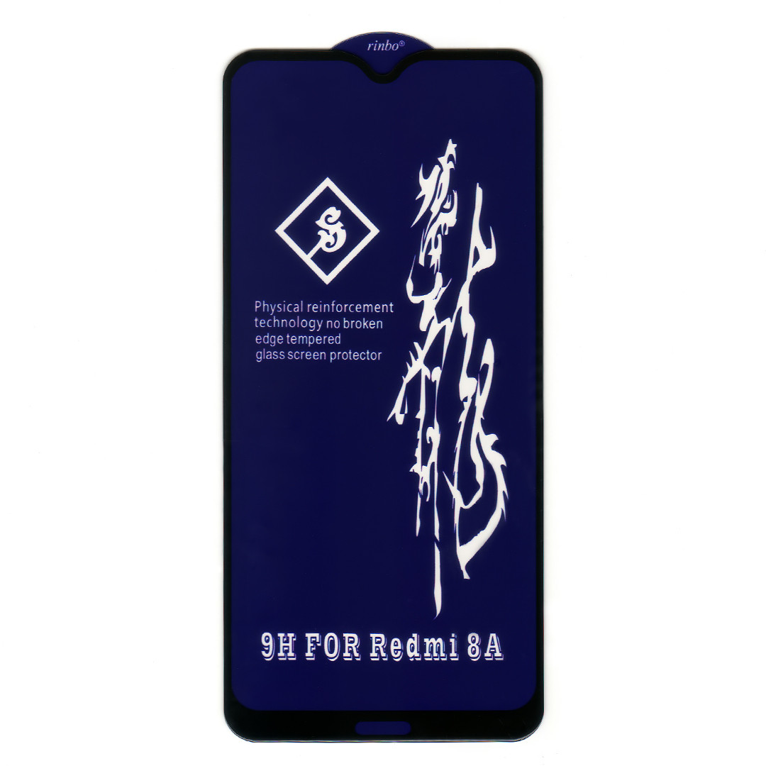 Захисне скло 6D для Xiaomi Redmi 8A, Full Glue, Big Edge