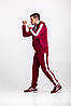 Теплий костюм із лампасами — бордове худі з лампасами та бордові штани з лампасами/CEDED-Зима, фото 2