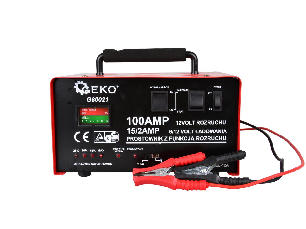 Випрямляч із пуском 100 А 6/12 В Geko G80021