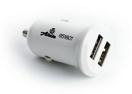 Зарядний пристрій USB, 12 Atelie (951801) 12/24V - 5V 2,1A/біле/2 USB