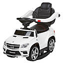 Каталка-толокар M 3186 L-1, Mercedes-Benz, шкіряне сидіння, білий, фото 3
