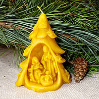 Різдвяна воскова свічка "Вертеп" з натурального бджолиного воску