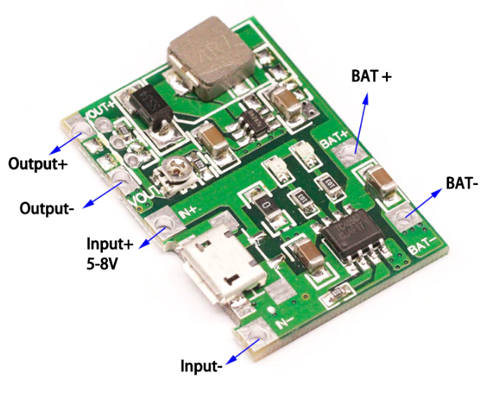 Регульований стабілізатор підвищуючий DC-DC - 4.5-8В - 4.3-27В 1А з micro USB