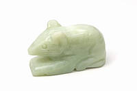 Фигурка нефритовая Крыса 4х2,5х1,5 см Зеленый (03080)