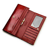 Гаманець жіночий з натуральної шкіри. Жіноче Портмоне. Шкіряний жіночий гаманець клатч Винний, фото 6