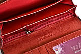 Гаманець жіночий шкіряний лаковий з тисненням під крокодила (червоний), фото 8