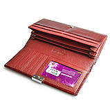 Гаманець жіночий шкіряний лаковий з тисненням під крокодила (червоний), фото 4