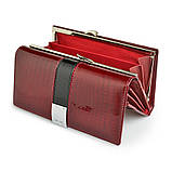 Гаманець жіночий шкіряний лаковий з тисненням під крокодила у подарунковій коробці Сріблястий, фото 4