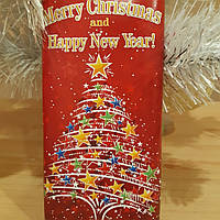 Обертка на шоколад новогодняя подарочная "MERRY CHRISTMAS AND HAPPY NEW YEAR"
