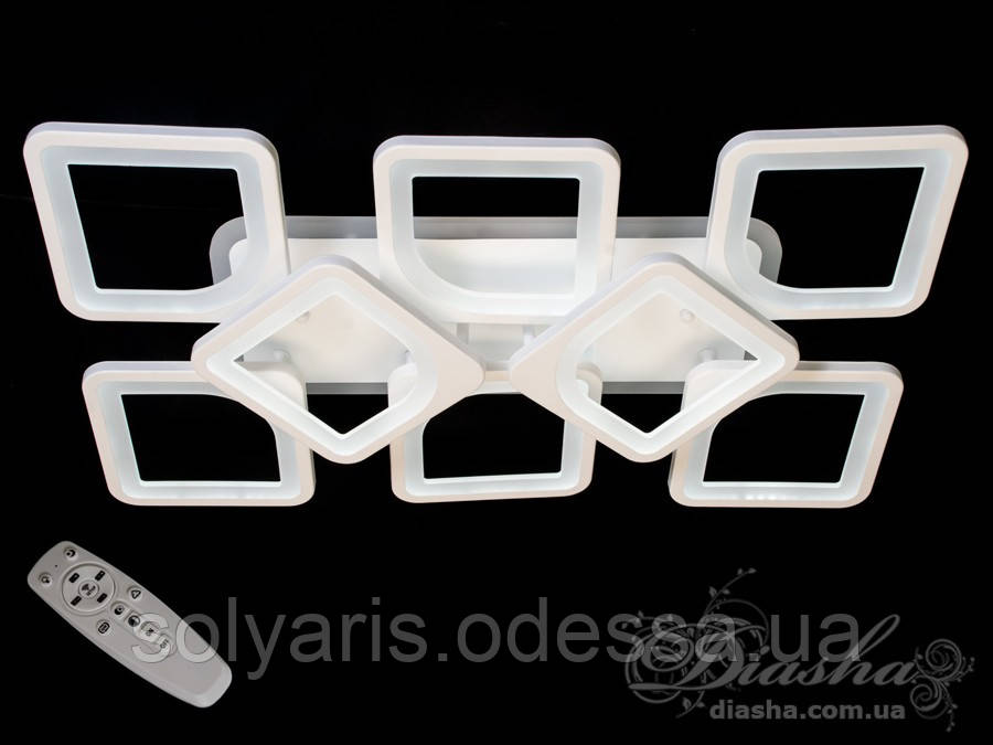 Стельова LED-люстра 125W MX2281/6+2S WH LED 3color dimmer (сірий, коричневий, чорний)