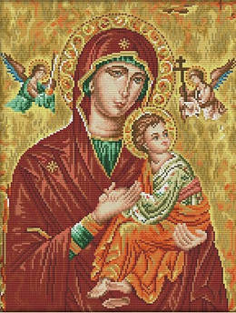 Вишивка хрестиком набір Діва Марія з Ісусом 35х43 см (арт. MK093) канва СТ14