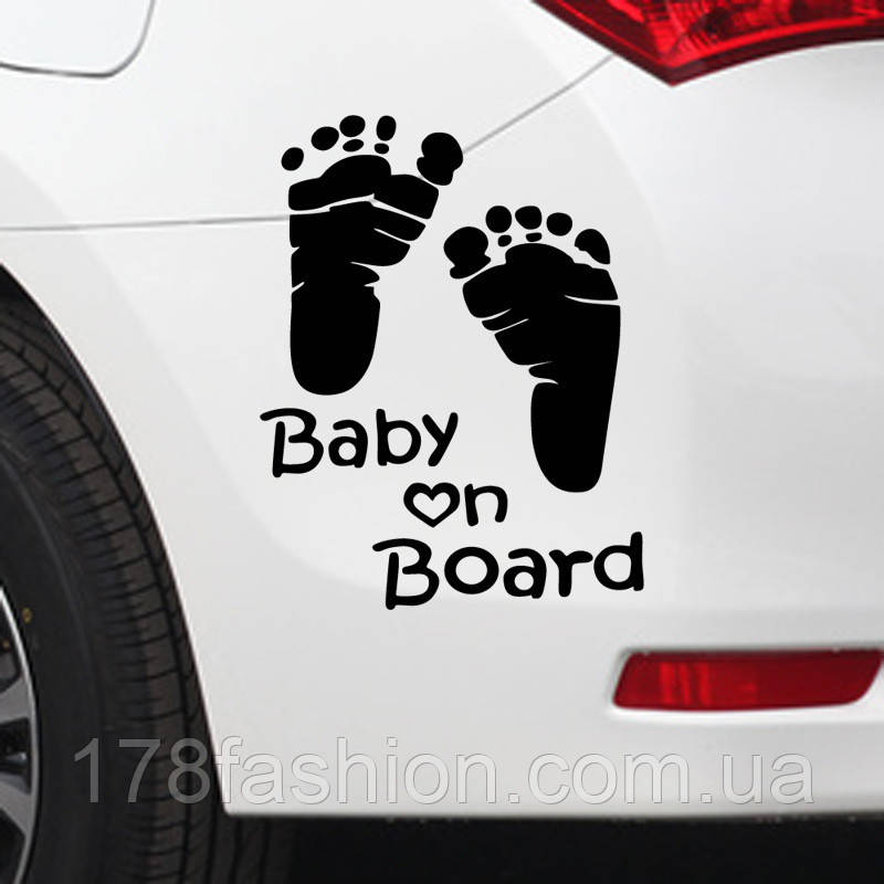 Запобігає світловідбивній наклейці "Baby on board" No2 чорна