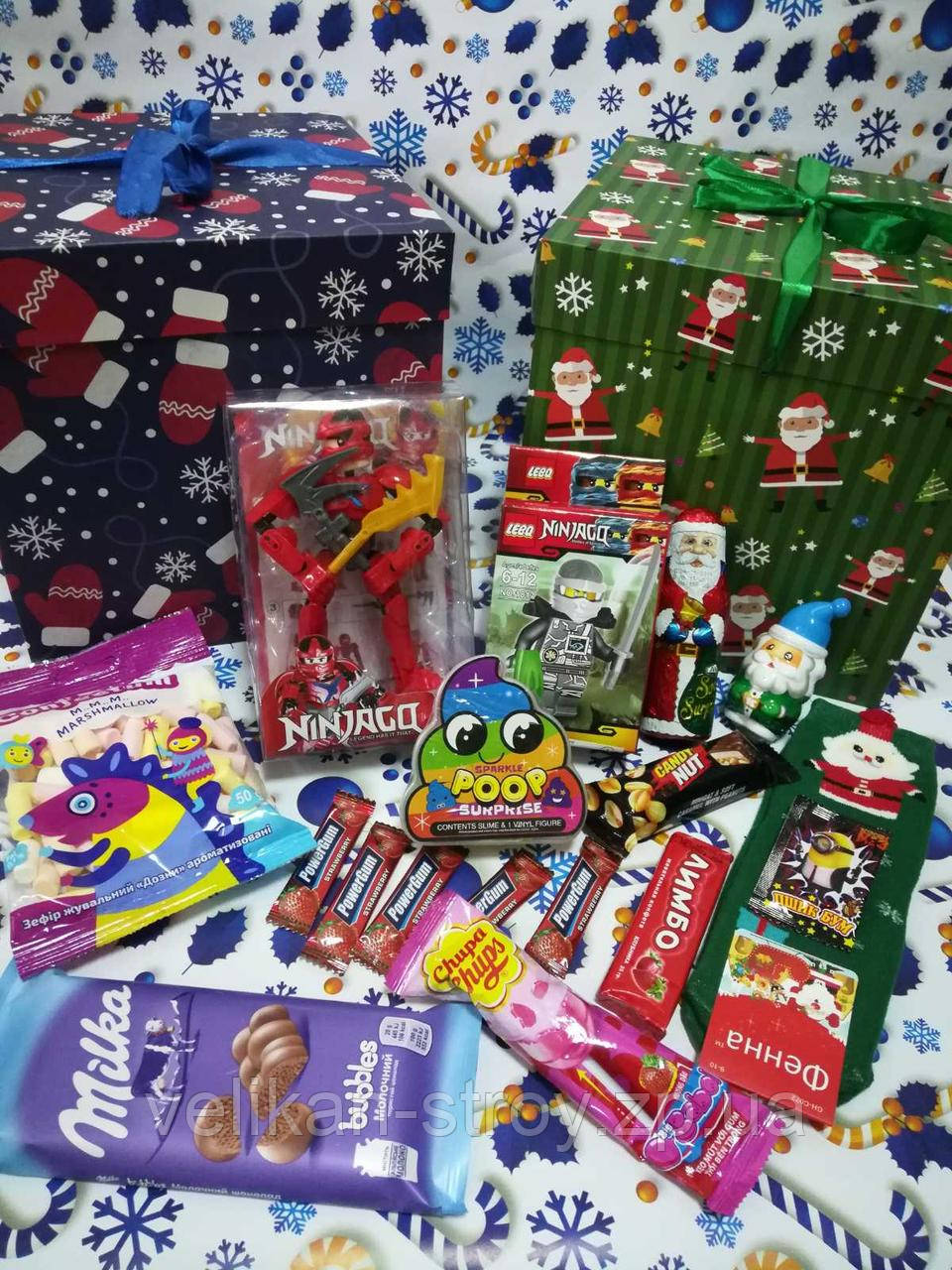 Новорічний солодкий подарунок Sundy Box XXL з іграшками для хлопчика