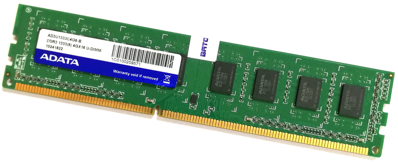 Оперативная память Adata DDR3 4Gb 1333MHz PC3 10600U CL9 (AD3U1333C4G9-B) Б/У