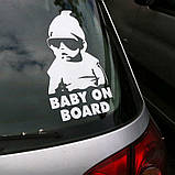 Запобігає світловідбивній наклейці "Baby on board" No4 біла маленька, фото 2
