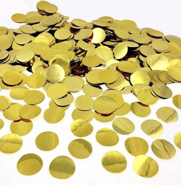 Аксесуари для свята конфеті кружечки золото 23 мм х 23 мм 100 грам