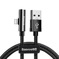 Кабель Baseus Lightning Rhythm Bent Audio adapter Connector 2.4A 1.2m, Black (CALLD-B01)