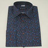 Сорочка темно-синього кольору в квітковий принт, фото 2