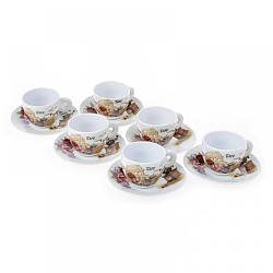 Набір кавових чашок з блюдцями 6/12 NP89SETCOF / 90
