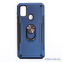 Ударопрочный чехол SG Ring Color под магнитный держатель для Samsung M30s темно-синий