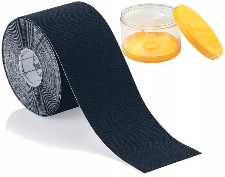Кінезіо тейп чорний Qmed Kinesio Tape 5 м х 5 см, фото 1
