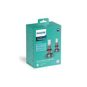 Світлодіодна LED лед лампа Philips Ultinon +160% цоколь H8/H11/H16, світло 6200K (2 шт.) 11366ULWX2. ОРИГІНАЛ, фото 1