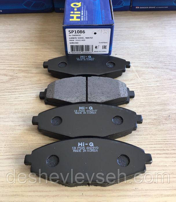 Колодка передня гальмівний. LANOS HI-Q (SP1086), 96316582 (Hi-Q)