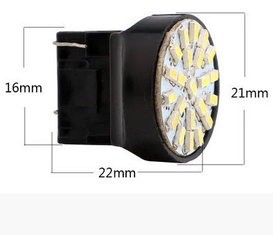 Світлодіодна лампа LED T20 7443 T20-3014-22SMD червона