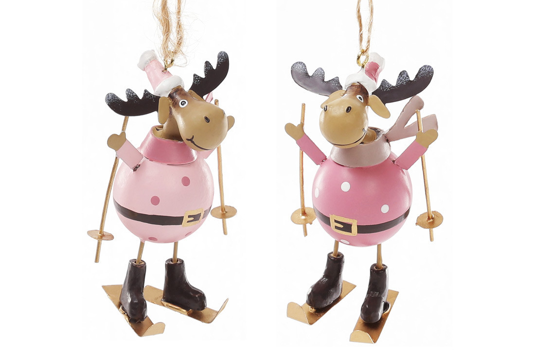 Новорічна прикраса-підвіска Олень 7см, 2 види, набір 12 шт, фото 1