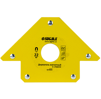 Магніт для зварки стріла 22кг 90×90мм (45,90.135°) SIGMA (4270321)
