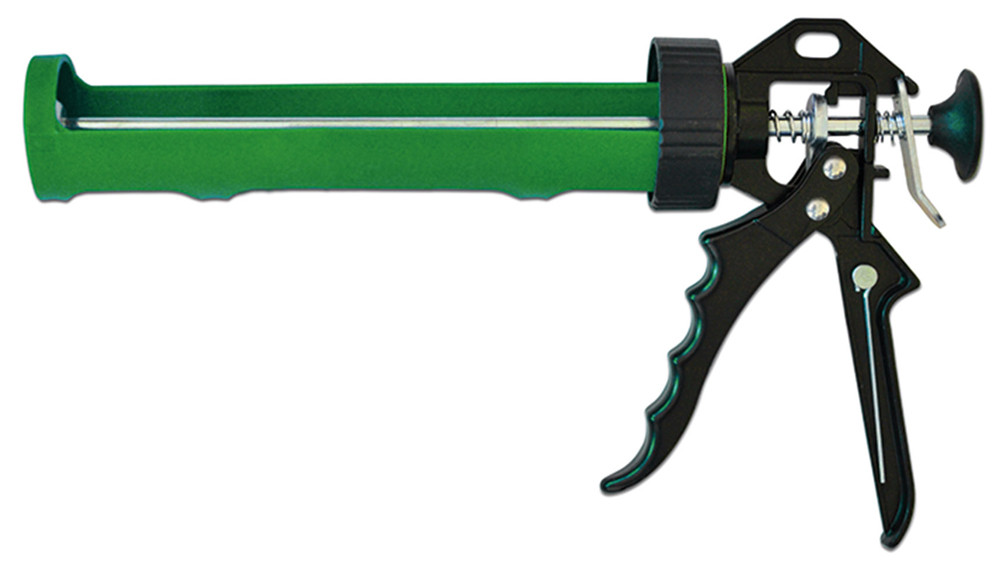 Пистолет для герметика полуоткрытый пластмассовый металлическая ручка Favorit 12-021 |монтажный для силикона - фото 1 - id-p213264152