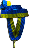 Лента для медали "жёлто-синяя" 10 мм