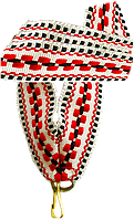 Лента для медали "красно-чёрно-белый орнамент" 20 мм