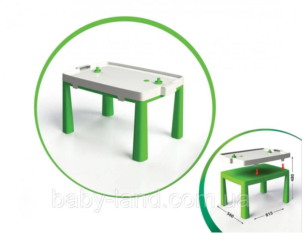Дитячий игровй стіл Аерохокей пластиковий 2в1 "Doloni" 04580/2 Зелений