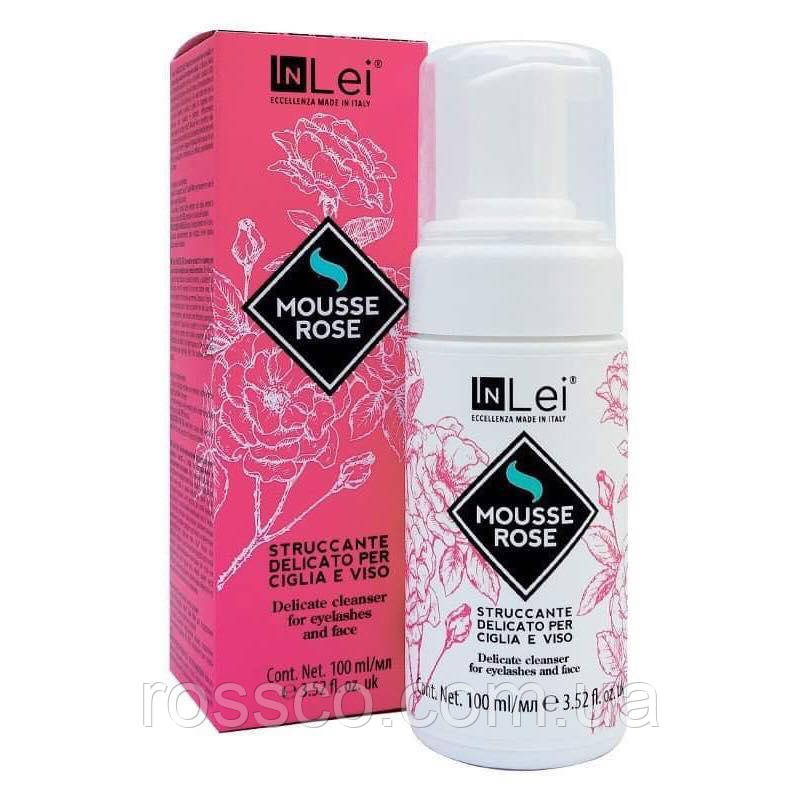 Пінка для зняття макіяжу з вій і обличчя «MOUSSE ROSE» IN Lei, 100 ml