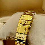 Кварцові наручні годинники Rolex Daytona (дайтона) на металевому браслеті золото, срібний циферблат з датою, фото 3