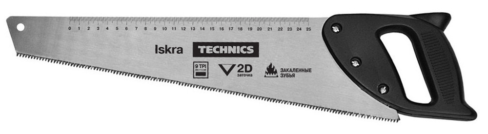 Пилка по дереву гартовані зуби Іскра 400мм Technics 41-080 |пилка ножівка ножовка Ножовка по дереву каленые зубья Искра 400мм