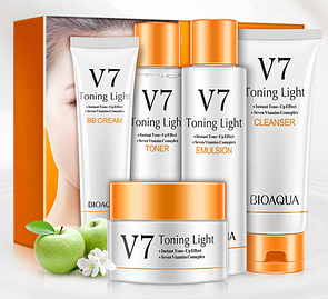 Подарунковий набір BIOAQUA V7 Deep з п'яти засобів із вітамінним комплексом
