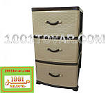 Тумбочка КОМОД пластиковий "Класичний Ротанг", бежево-коричневий, 5 ящиків, Efe Plastics (Ефе Пластик), фото 7