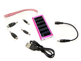 Універсальна мобільна батарея Solar 1350mAH 5.5 V малиновий