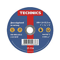 Диск отрезной по металлу 180мм 1,6х22 Technics 17-714 |круг Диск відрізний по металу 180мм 1,6х22 Technics