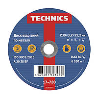Диск отрезной по металлу 230мм 3,2х22 Technics 17-720 |круг Диск відрізний по металу 230мм 3,2х22 Technics
