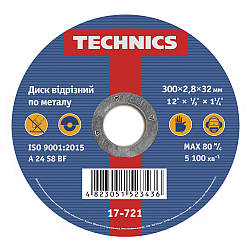 Диск відрізний по металу 300мм 2,8х32 Technics 17-721 |круг коло Диск отрезной по металлу 300мм 2,8х32 Technics