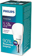 Світлодіодні лампи Philips 5.5Вт G45 E14 4000К білий нейтральний